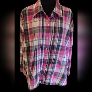 Jones New York 3X Cotton Flannel Top